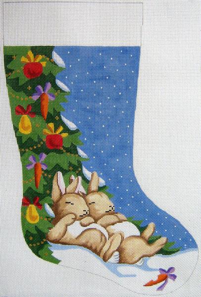 Napping Bunnies Christmas Stocking