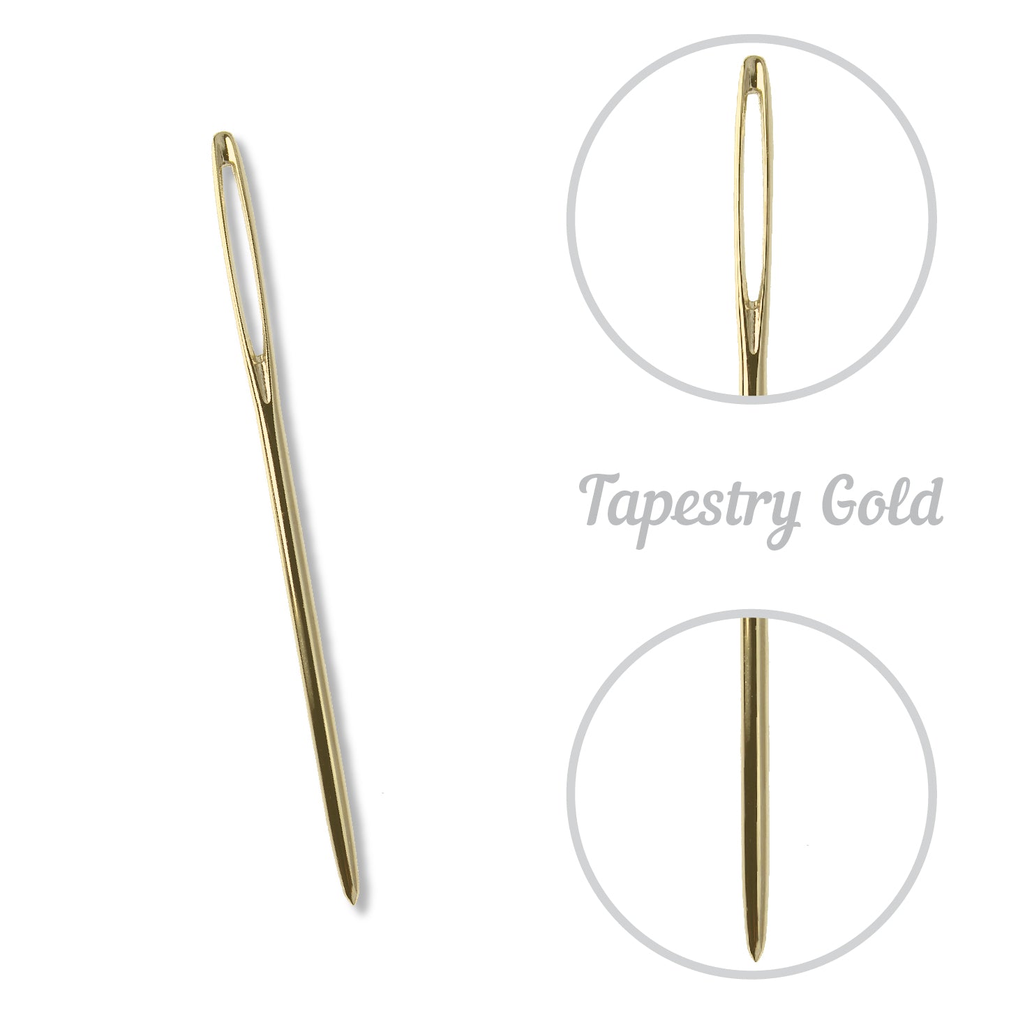 Tapestry needle with golden eye round tip Mediac n°18 x6 - Perles & Co