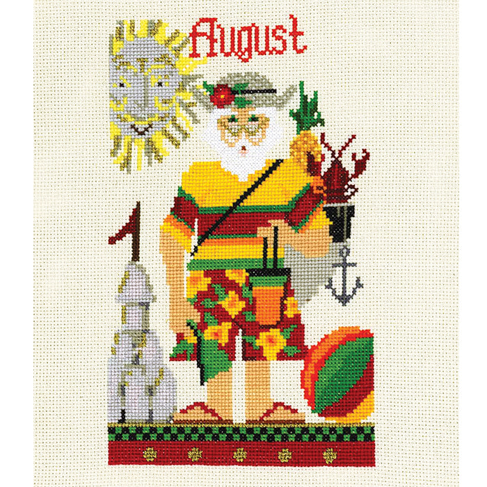 August Santa Cross Stitch Kit