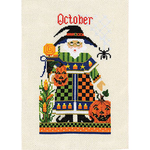 October Santa Cross Stitch Kit