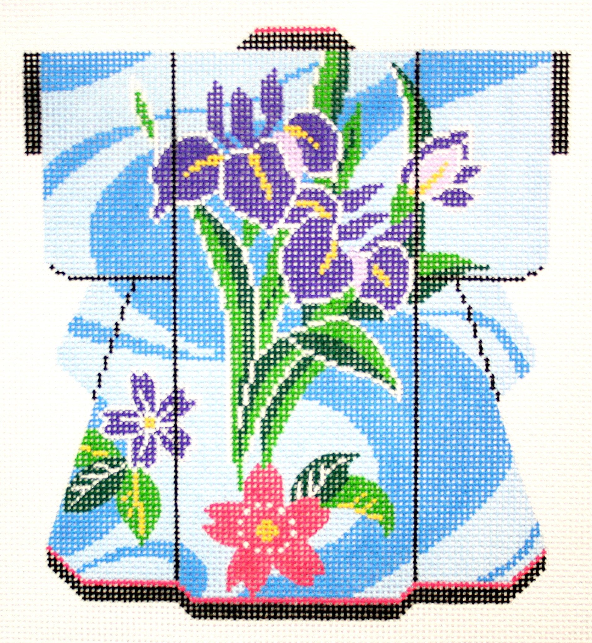 Swirly Blue with Flowers Kimono