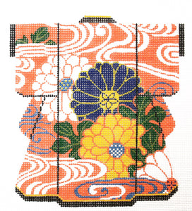 Zinnias on Orange Kimono