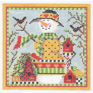 Snowman with Birdhouses