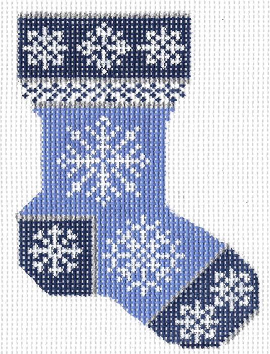 Ice Blue Snowflake Micro-Sock