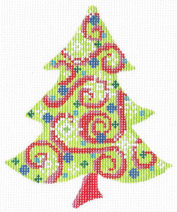 Chartreuse Swirlz-n-Snowflakes Tree Stitch Guide