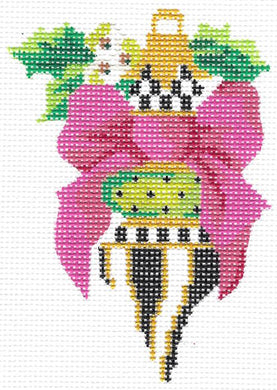 Spinning Top w/ White Holly & Fuchsia