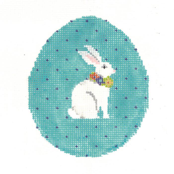 Aqua Pin-Dot Bunny Egg