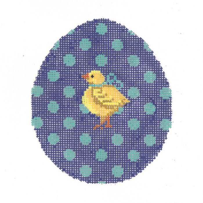 Aqua Polka-Dot on Plum Chick Egg