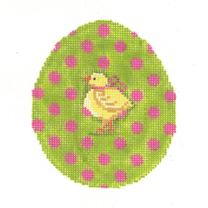Fuchsia Polka-Dot on Lime Chick Egg