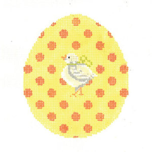 Orange Polka-Dot on Yellow Chick Egg