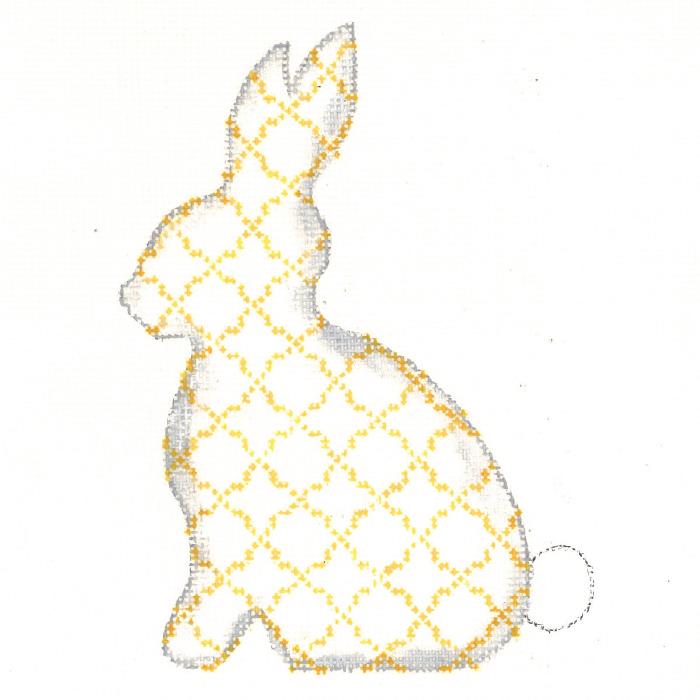 Lemon Quatrefoil Standing Hare