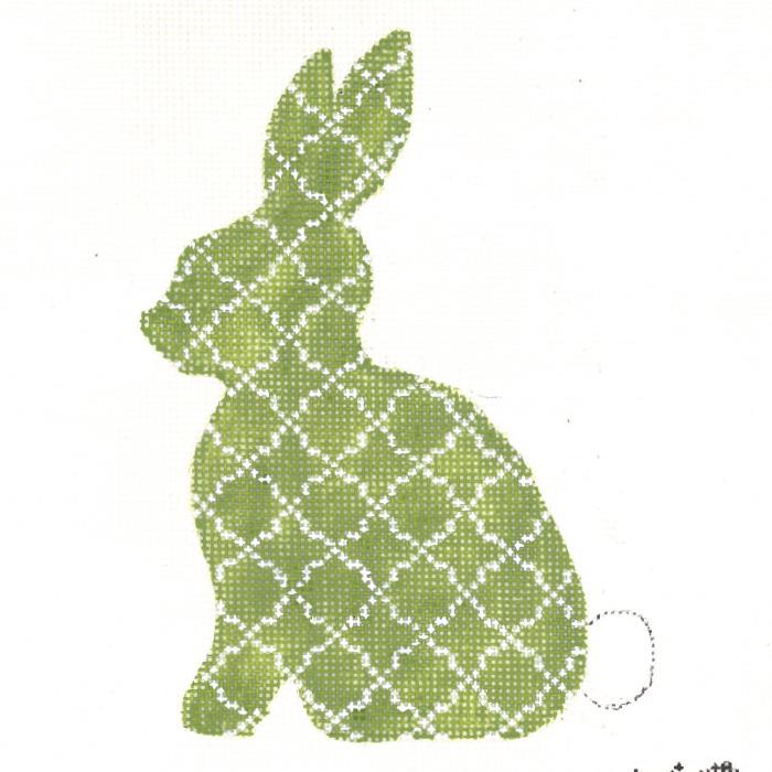 Lime Quatrefoil Standing Hare