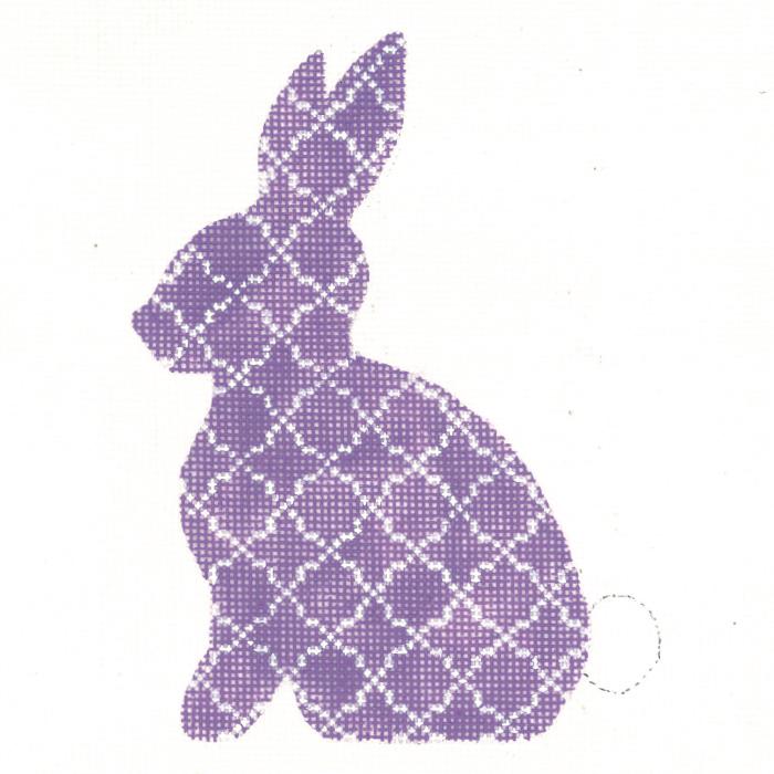 Lavender Quatrefoil Standing Hare