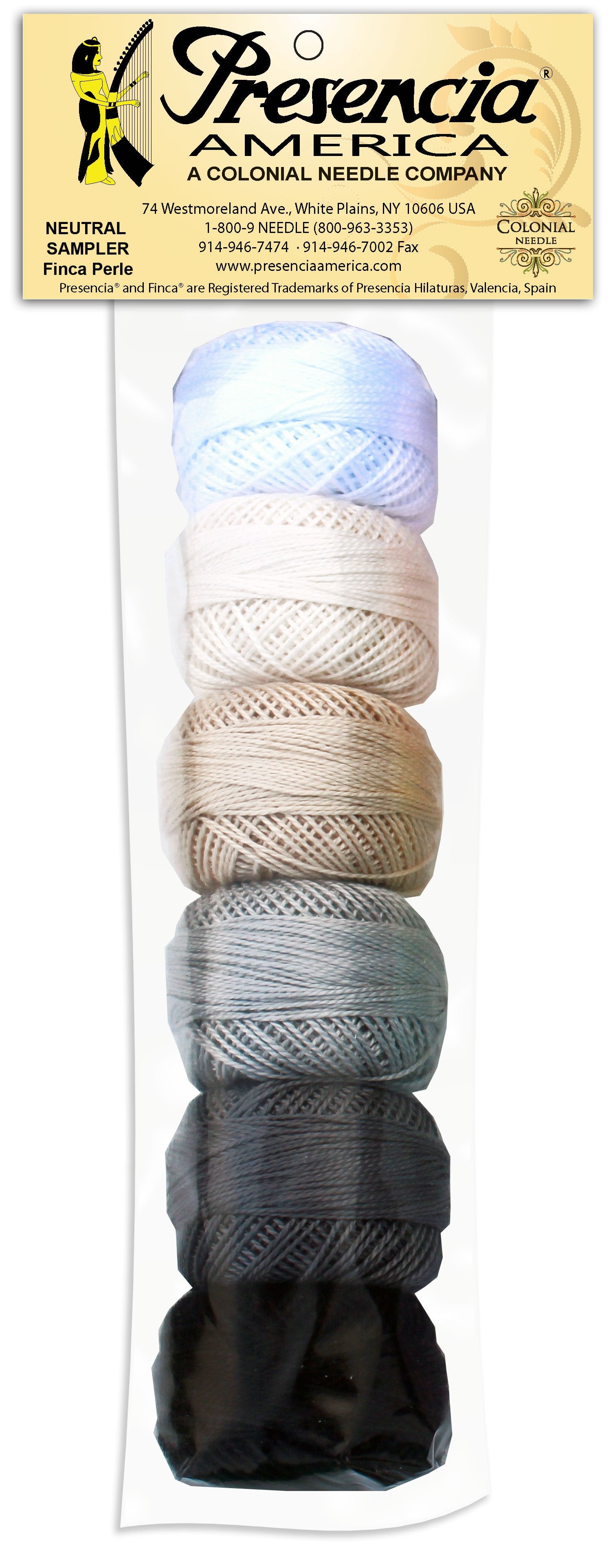 Presencia Finca Perle Cotton Size #8 Thread Sampler Pack for Sashiko,  Embroidery, and Quilting (Antique Sashiko) 