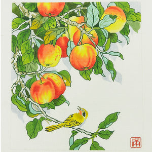 Yellow Bird with Peaches