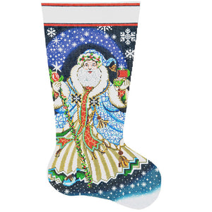 Santa with Blue Robe Stocking