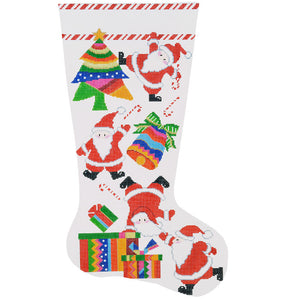 Tumbling Santas Stocking