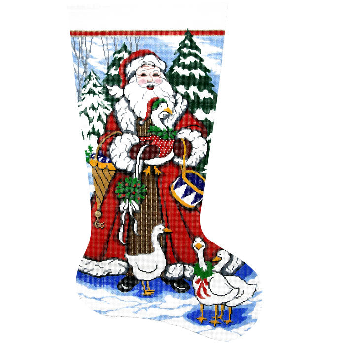 Santa with Geese Stocking